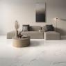 Sala con pavimento Colbert White Pulido 120x120