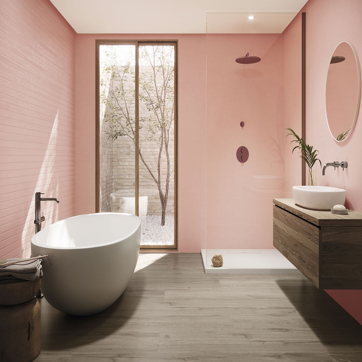 Baño con revestimiento Ikon Clay