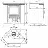 Estufa de leña de rincón M-105 medidas