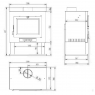 Estufa de leña frontal CH-0 medidas