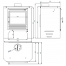 Estufa de leña frontal M-101 medidas