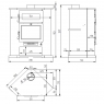 Fogão a lenha de canto CH-5 H dimensões