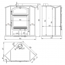 Estufa de leña de rincón CH-4 R medidas