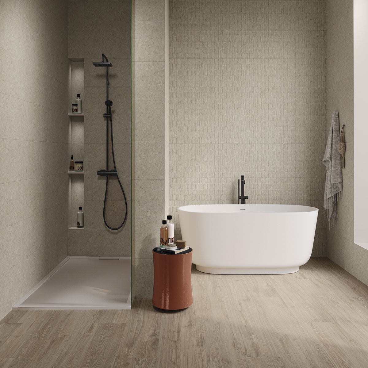 Baño con revestimiento Orleans Tuile Beige