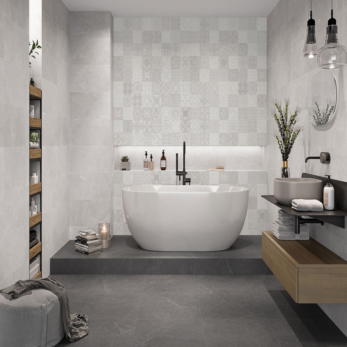 Baño con revestimiento Seal Grey