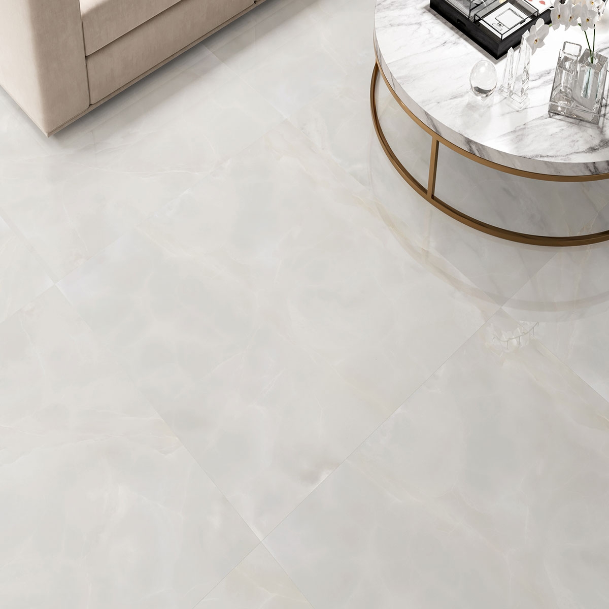 Pavimento de imitação de mármore Selene Natural Polido 120x120