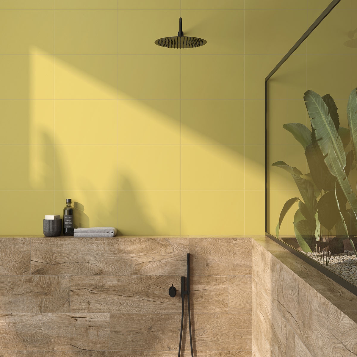 Baño con revestimiento Trendy Mustard