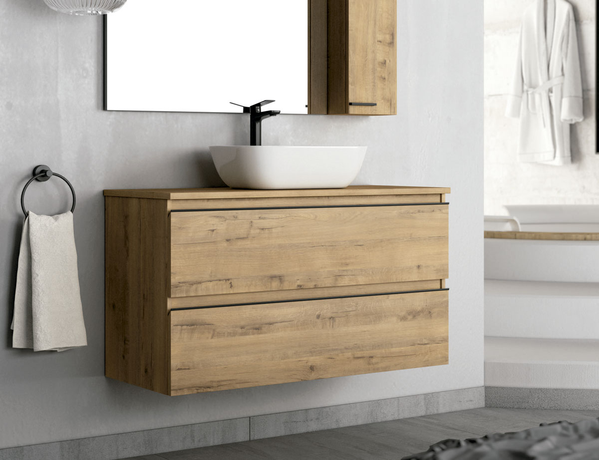 Mueble de baño de suelo Dundee color Roble Otippo de 60 cm - Comprar online  al mejor precio.
