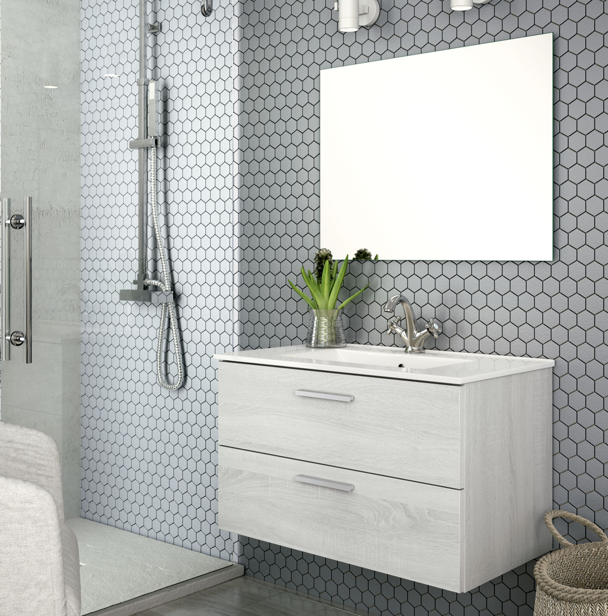 Mueble de baño de suelo Mayorca 60 cm de ancho Blanco - Comprar