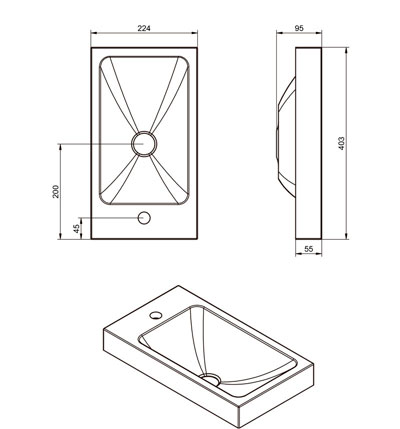 Conjunto mueble de baño fondo reducido 40 cm Lagos Visobath, Decorabaño  [2024]