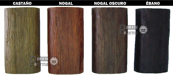 Gama de cores das vigas de imitação de madeira